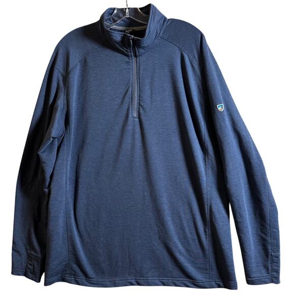 KUHL Men’s Sz XL Pullover Shirt Blue 1/4 Quarter Zip Pullover Alloy Base Layer - Picture 11 of 16